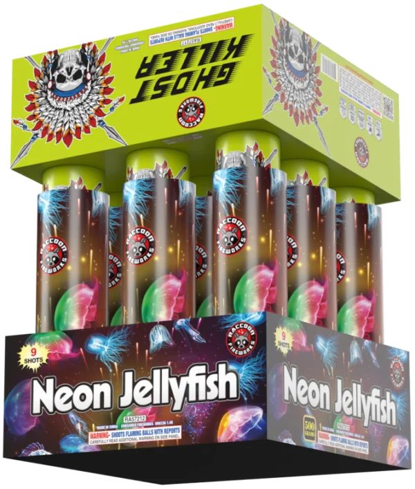 RA-57212L/RA-57217C  NEON JELLY FISH/ GHOST KILLER 9-SHOT RACK ASSORTMENT