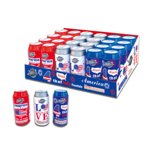 M3013 MIRACLE FIREWORKS HAPPY 4TH OF JULY(R,W,B CAN-SHAPED FTN.)