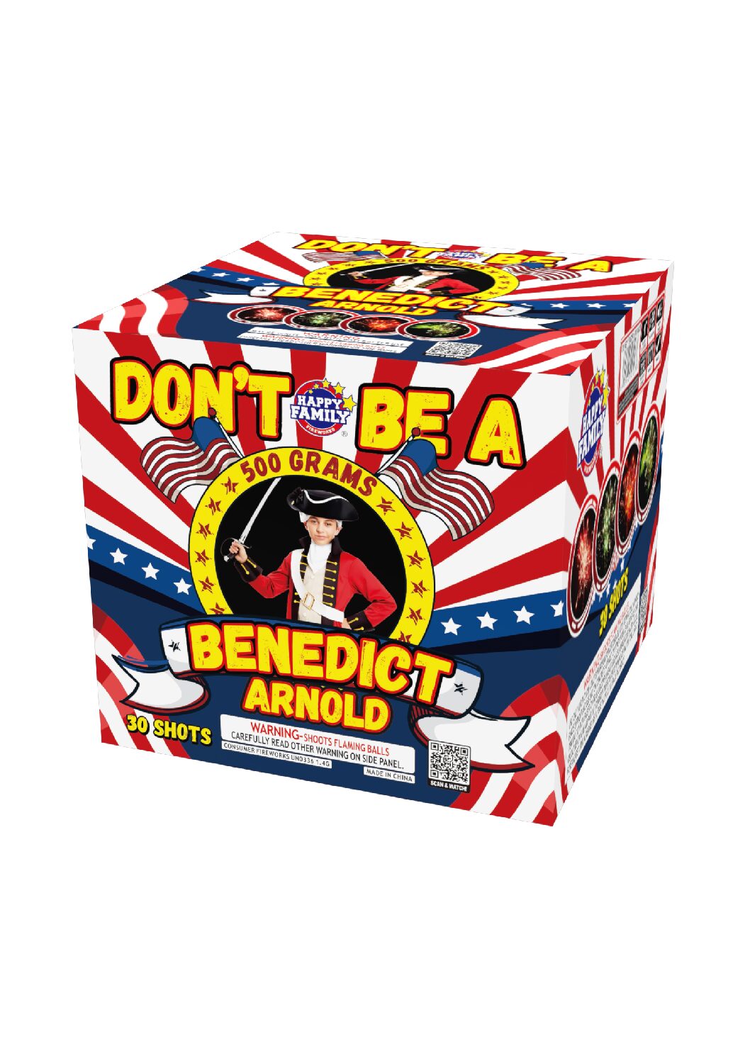 JL1621 HAPPY FAMILY FIREWORKS DONT BE A BENADICT ARNOLD 30 SHOTS