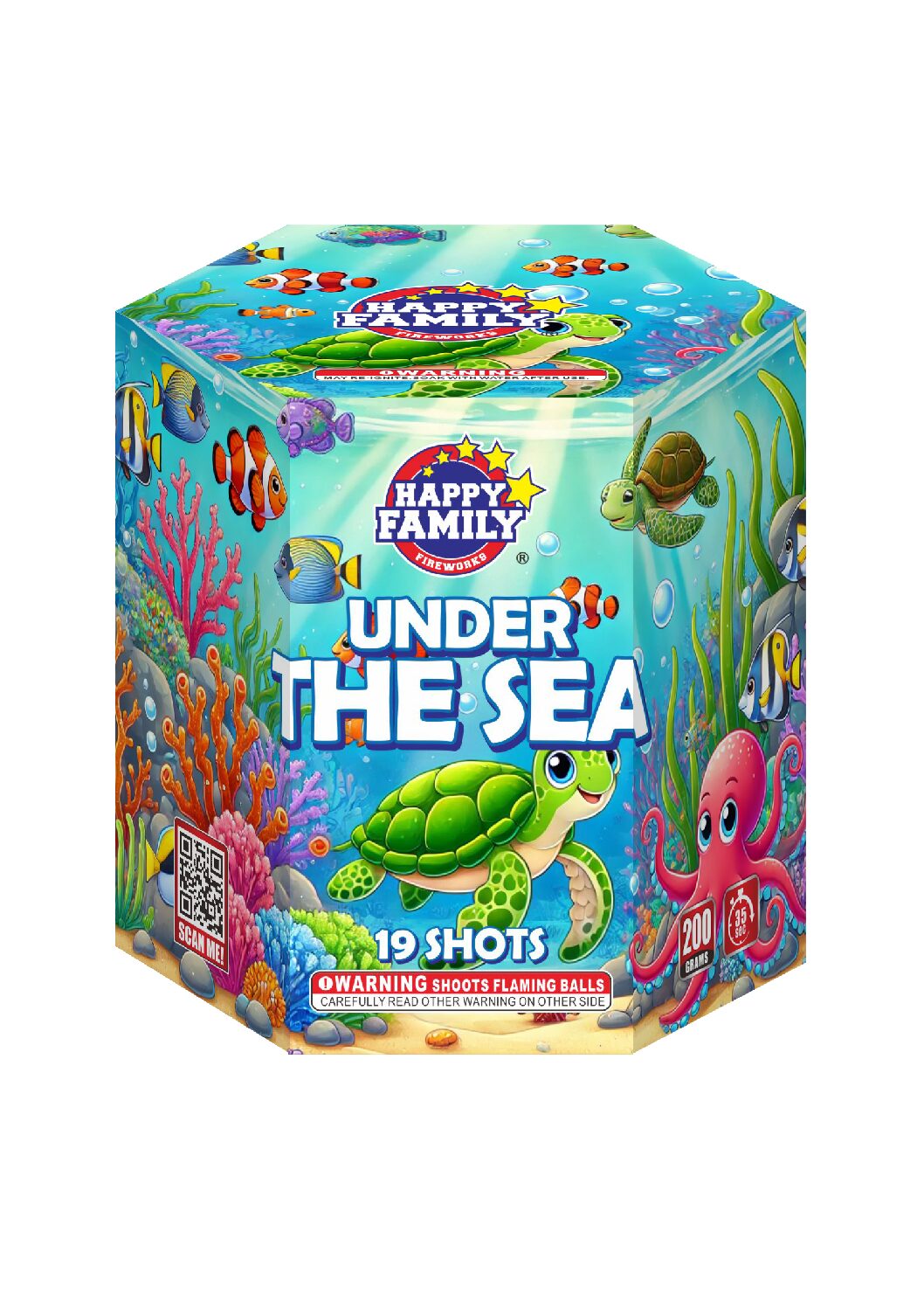 JL223024 HAPPY FAMILY FIREWORKS   UNDER THE SEA 19 SHOT'S