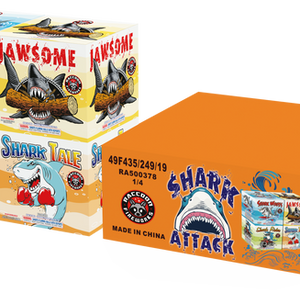 RA500378 RACCOON FIREWORKS SHARK ATTACK CAKE ASSORTMENT